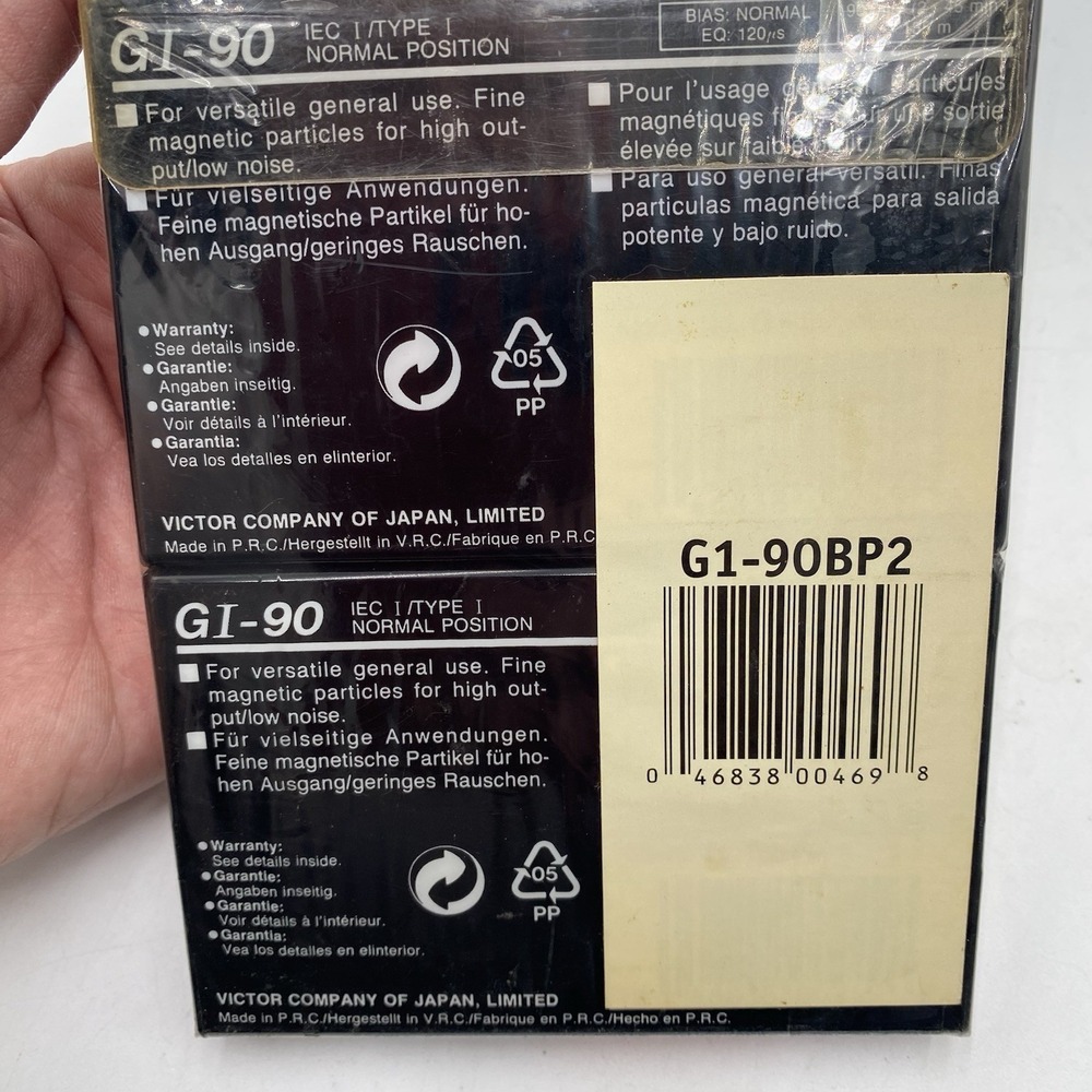 2 Pack JVC Blank Audio Cassette Tape Brand New Sealed GI-90 Normal Type 1 IEC - Picture 6 of 7